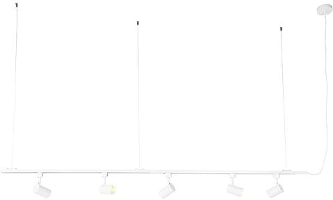 QAZQA - Modern Smartes Schienensystem Komplettset I Spotlight I Deckenspot I Deckenstrahler I Strahler weiß 1-phasig inkl. 5-flammig Wifi GU10 - Iconic Jeana Dimmer I Dimmbar I Wohnzimmer I Schlafzimm
