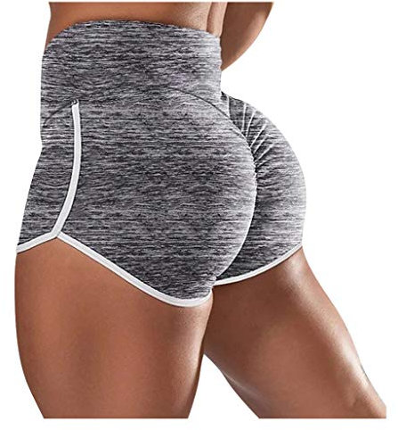 Geilisungren Radlerhose Damen Gepolstert Kurz Capris Workout Slip High Waist Sport Shorts Blickdicht Workout Leggings Push Up Fitness Unterhose Shorts Leggings Compression Bike Damen Yogahose Hotpants