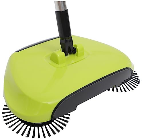SEWOART Barredora Manual Multifuncional Escoba Recogedor y Cubo De Basura Mango De Inoxidable Rotación Para Limpieza Hogar Verde
