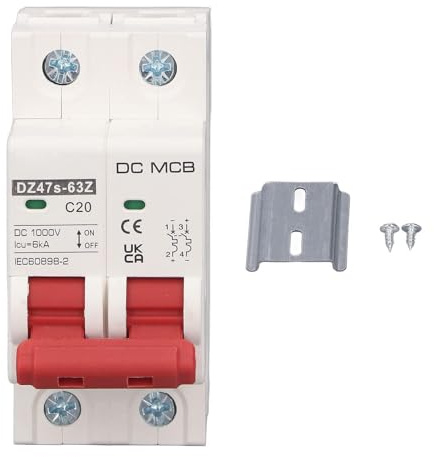 Disjoncteur Photovoltaïque Disjoncteur Miniature IP65 Miniature DC étanche 2P 1000V 20A 6KA PA66 Boîtier Interrupteur de Déconnexion Solaire DC pour Système Solaire