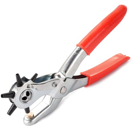 Pinza Fustellatrice, Fustellatrice Cintura, Pinza Buchi Cintura, Pinza Fustellatrice Fori, Pinza Fustellatrice per Cinture, Pinza Perforatrice a Fustella con 6 Fori Girare Intercambiabili, 2-4.5 mm