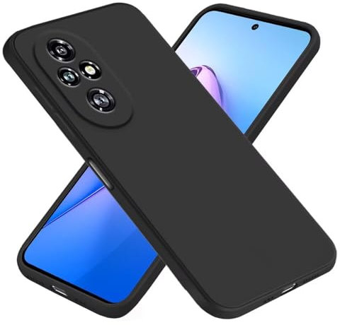EASSGU Custodia per HONOR 200 Pro 5G (6.78 Inches), Cover Morbida in Silicone TPU - Nero