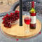 Thyle 33 cm großer Regenschirm-Tisch, Tablett, Drehteller, tragbar, Lazy Susan für Terrassentisch mit Schirmloch, Holzfarbe, runder Organizer für 3,8 cm Stange, Hinterhof, Strand, Garten, Schwimmbad