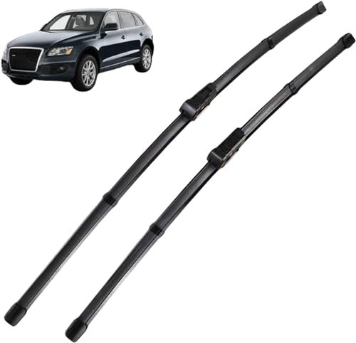 NIVQH Scheibenwischer Für Audi Q5 2008–2017, 24+20, Vorne Hinten Wischer Klingen Set Bürsten Fenster Windschutzscheibe Zubehör