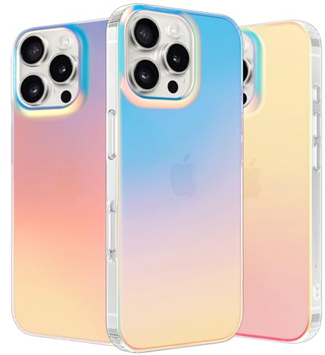 nicekool Hülle für iPhone 16 Pro Max, HandyHülle Case für iPhone 16 Pro Max Schutzhülle Kratzfeste Rückseite Durchscheinende Matt, Schillernd Fluoreszierend