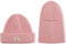 FonVan Mützen für Herren Damen Winter, Warmes Strick Skimützen, Strickmützen, Uinsex Knit Hut, Balaclava, Thermische Sturmhaube Gesichtshaube 2 in 1 Mützen, geeignet zum Skifahren, Laufen (Rosa)