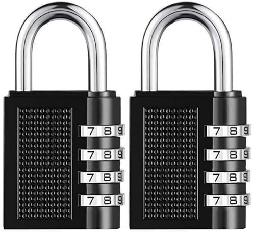 2 candados de combinación, candados con código de 4 dígitos, candados codificados resistentes a la intemperie para exteriores, para puerta de valla de patio, puerta de cobertizo, 20 x 25 mm, color