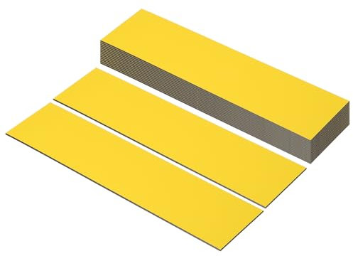 PATIKIL 10x2 Blank Name Plates, 16 Pack Custom Engraved Name Plate Rectangle Laser Engraving Blanks for Personalized Nameplates Office Door DIY Painting Supplies, Yellow, Black
