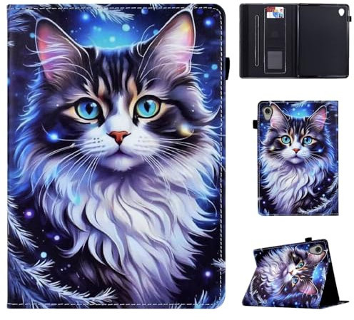 Vaitasy Funda para Lenovo Tab M10 HD 2nd Gen 10.1 Pulgadas (TB-X306F/ TB-X306X), Ranura para Tarjeta con Función Soporte Carcasa M10 HD 2nd Generación 10.1 - Gato Manchado de Tigre