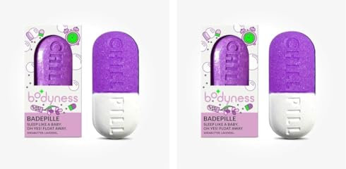 CRAZE BODYNESS Bath Bomb Chill Pill - Badebombe in Pillenform, Badekugel für Hautpflege und Entspannung mit Aroma, 70g (Packung mit 2)