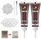 Eryndis Lederreparatur Creme,Leder Reparatur Set,Leder Restaurator,Mixbar Fiussigleder Reparatur Creme, Set für Autositze,Sofas, Lederjacke,Schuhe,Gürtel Kratzer,Löcher,2 Stück braun
