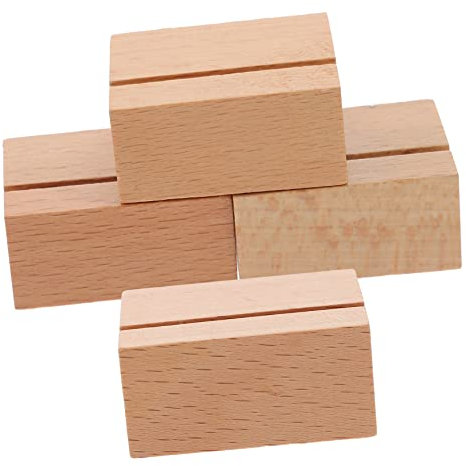 FUNNETOYU 4pièces Supports De Carte Bois Naturel Lot De Porte-nom Élégants Pour Tables Pour Mariages Anniversaires Et Événements Décoration De Table Pratique Et Originale
