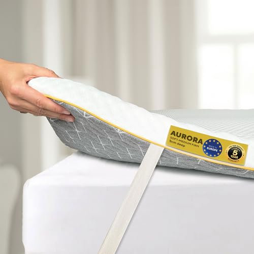 Brightr® Matratzentopper 90x200cm H1/H2 – 2-in-1 Wende Topper, wählen Sie Ihre Härtegrad – Linderung bei Rücken-, Hüft- und Schulterschmerzen – WaveComfort™- und FortiCell™-Technologie