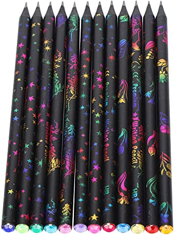 KooingTech 12 Stück Blackwood Hb Bleistift Mit Diamanten, Bleistifte Hb Schwarz Für Schreiben Und Zeichnen Von Kindern Und Studentinnen