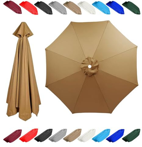 Rechange Toile De Parasol De Jardin 3.5m 4.0m Dessus De Parapluie De Remplacement Pour 8 Ribs Parasol D'extérieur Uniquement