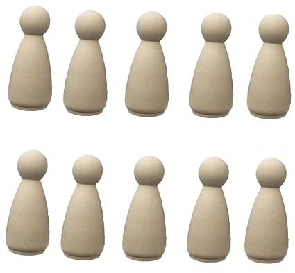 DECORNIJIA 10 Stück Diy Holzfiguren Natürliche Holz Puppen für Bastelprojekte für Hochzeitsdekoration Figuren Bemalen und Kinderhandwerk Vielseitige Verwendungsmöglichkeiten