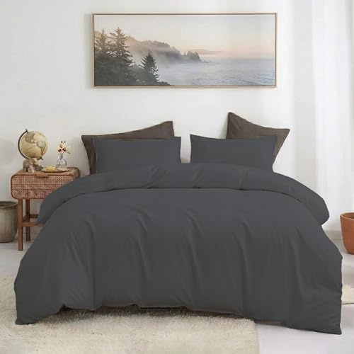 100% Egyptian Cotton Double 3PC Duvet Cover Set, Super Soft Set