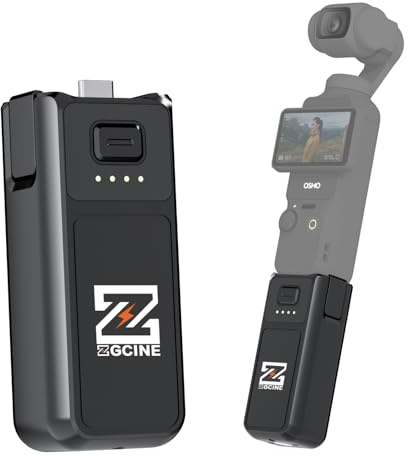 ZGCINE PK-H01 Akku Griff für Pocket 3 Kamera, 17W Schnelllade Batteriegriff mit LCD Anzeige, 3200mAh Hochleistungsakku, USB-C PD Schnellladung & Datenübertragung, für Pocket 3 Battery Handle