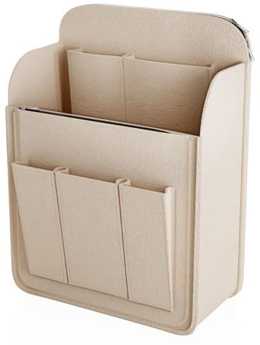 HyFanStr Filz Rucksack Organizer mit Reißverschlusstasche, Handtaschen Organizer Taschenorganizer für Rucksack, Beige, Klein