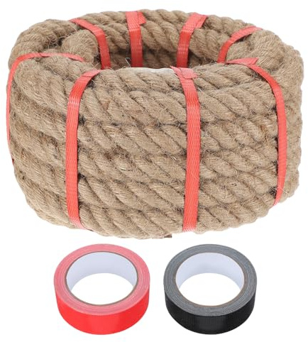 QUARKZMAN Battle Rope 30ft X 0.87 inch Juta Pesante Fitness Allenamento Palestra Corda per Arrampicata Esercizio Workout Corda per Allenamento della Resistenza Allenamento A Casa