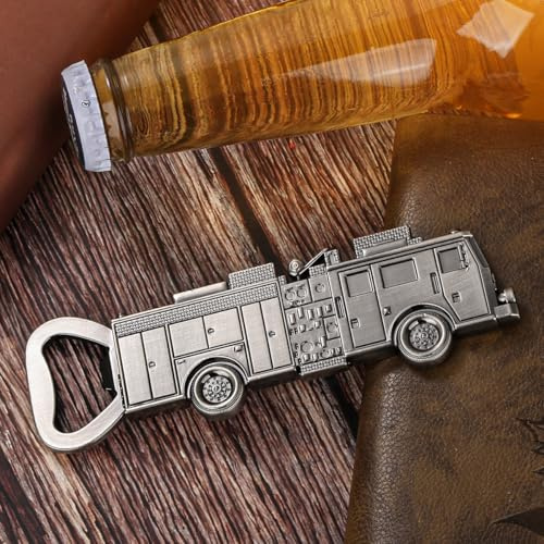 Fire Engine Shaped Bottle Opener, Practical Truck Decorations, Fire Truck Car Beer Opener, Pub Nights Accessories, Kitchen Bar Beer Gadgets, Birthday Gifts for Firefighters, Xmas Gifts for Men Boy