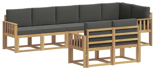 vidaXL Outdoor-Sofagarnitur 8 pcs Weiß und Anthrazit Polyester, Moderne Sofa für draußen, Gartenmöbel-Set, wetterfest, gemütliche Terrassen-Lounge