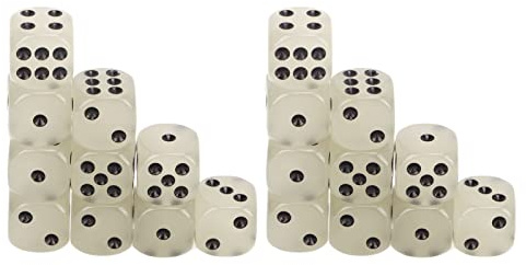 Vistreck 20 Dadi Luminosi - Dadi Luminosi in Plastica a Pois Neri Medi a 6 Facce per Giochi da Tavolo e da Tavolo