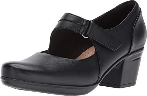 Clarks Women's Emslie Lulin Dress Pump, Black Leather, 6 UK