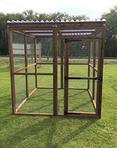 4wire Strong Outdoor Animal Run 6FT 16G Dog Cat Chicken (Clear Waterproof Roof)