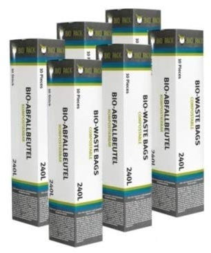 BIO4PACK Bio Abfallbeutel - Verschiedene Größen und Mengen (240 Liter, Menge: 6 Rollen)