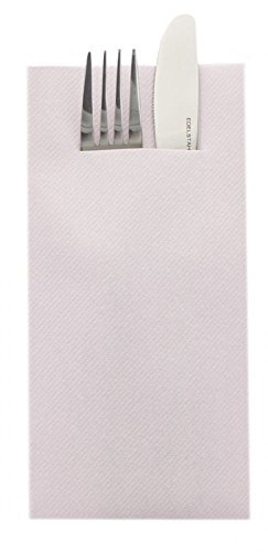 Sovie HOME Besteckserviette in HELLROSA aus Linclass Airlaid, 40 x 40cm, 1/8 Falz, 12 Stück, elegante Servietten mit Bestecktasche für Hochzeit und Festtafeln