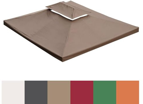 WASSERDICHT Ersatzdach 3x4m Dach 340g für Pavillon Kaminabzug Pavillondach PVC (Bordeaux #46)
