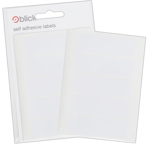 Blick Labels, White, Self Adhesive Stickers, Rectangular, 19mm x 63mm, 35 Labels, for Home, Office, Family, School, Letters, Address