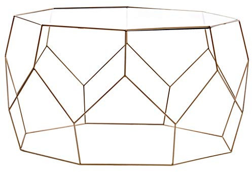 Table Basse en Fer forgé créative, Plateau en Verre trempé Transparent, Bords Lisses, écurie, Restaurant d'hôtel à la Maison, Or