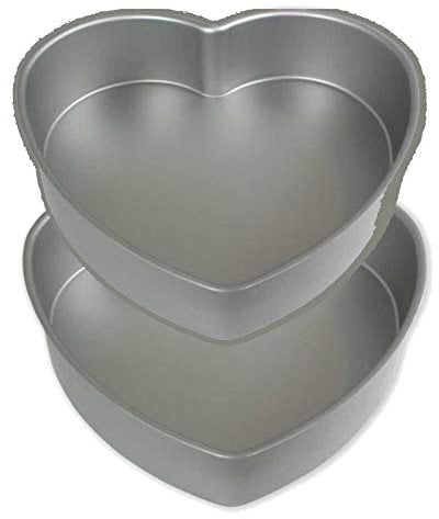 Art of Cake/PME HRT 6x 2 deep (set of 2) set of two same size Heart shape anodises aluminium Baking Tins 6 inch,wide and 2 inch deep (Set of 2)