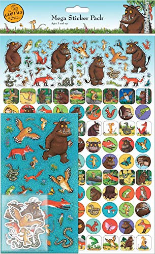 Paper Projects The Gruffalo Mega Aufkleber-Pack, drei Arten von Aufklebern (insgesamt ca. 150 Stück), wiederverwendbar auf nicht-porösen Oberflächen, blau, 29,7 cm x 21 cm