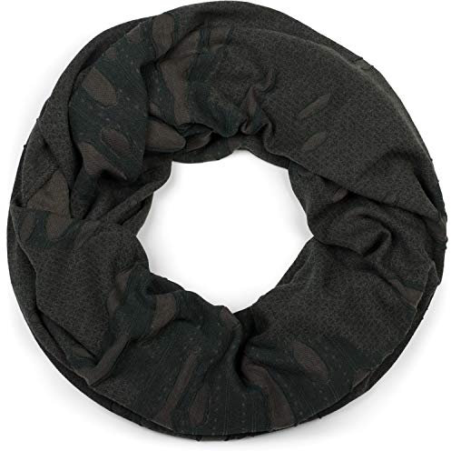 styleBREAKER Loop Schal im Destroyed Vintage used Look mit Rissen, Schlauchschal, Tuch, Unisex 01018078, Farbe:Dunkeloliv, Größe:Breit