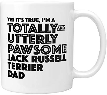 Jack Russell Terrier Gifts: Totally Pawsome Jack Russell Terrier Dad Mug - Thoughtful Christmas, Secret Santa, Birthday or Father's Day Jack Russell Terrier Dog Gift Idea!