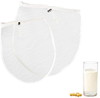 Unique Store—2 x Riutilizzabile Borsa per Latte di Noci Varie in Nylon Colino di qualità Premium,Sacchetto filtrante per Latte vegetale, Latte di Noci, Mandorla, Frutta secca, e Cereali