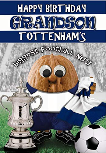 Tottenham Hotspur FC Birthday Card For Grandson - Football Nut - Optional PERSONALISED XL BADGE/QUALITY WRAP - POSTED SAME DAY - FULL COLOUR INSIDE