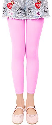 L&K-II 3/4 Kinder Mädchen Sommer Strumpfhose ohne Füße Ballett Strumpfhose Tanzstrumpfhose 40 Den Blickdichte Mikrofaser Farbig 27252 Pink 122/128