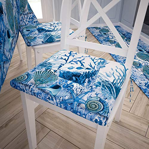 PETTI Artigiani Italiani - Cuscini per Sedia Cucina 4 Punti Set da 6 Pezzi, Copricuscini Sedia in Microfibra con Laccetti, 100% Made in Italy