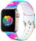 Wepro Replacement Strap Compatible with Apple Watch Strap 45mm 44mm 42mm 46mm 49mm, Pattern Printed Soft Silicone Wrist Bands for Apple Watch SE/Ultra/Ultra 2/iWatch Series 10/9/8/7/6/5/4/3, BlueRed