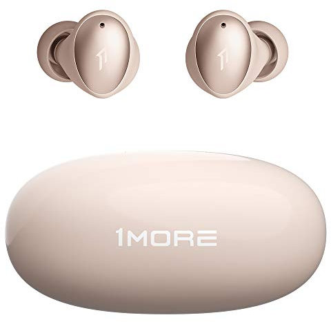 1MORE Auricolari senza fili, auricolari Bluetooth in-ear con design leggero, impermeabili IPX5, cuffie wireless 22 ore di riproduzione, ricarica rapida di tipo C con doppio microfono ENC, colore oro