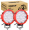 RIGIDON 2 Pcs Rot Auto rund scheinwerfer, 12V 24V 7 Zoll 18cm 51W led Spot Strahler, offroad beleuchtung für SUV ATV, Traktor, LKW, 4x4 6000K led nebelscheinwerfer, led arbeitsscheinwerfer