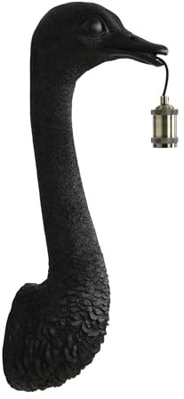 Light & Living Wandlampe Ostrich - Schwarz - 25x19x72cm - Andere - Synthetik-Kunststoff - Wandlampen für innen - Wand beleuchtung für Schlafzimmer & Wohnzimmer