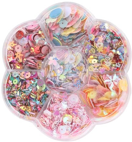 Papier Konfetti, Sterne Konfetti, Pailletten Metallic Konfetti, Glitzer Konfetti, Buntes Handwerk Pailletten Unregelmäßiges Loch Glänzendes Kleidungszubehör Set mit Box für DIY Handwerk Dekoration