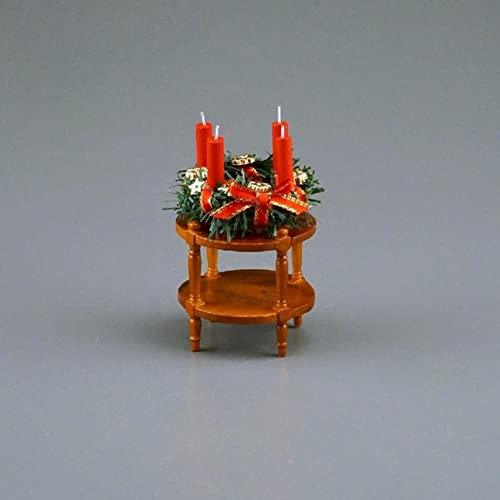 001.897/1 - Beistelltisch mit Adventskranz, Miniatur im Maßstab 1:12