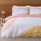 Sleepdown Oversize Geometric Panel Blush Pink Reversible Duvet Cover Quilt Pillow Cases Bedding Set Soft Easy Care - King (220cm x 230cm)