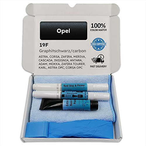 Genuine Colors Lackstift GRAPHITSCHWARZ Carbon Flash Midnight BLA 19F für Opel Schwarz Astra Corsa Zafira MERIVA Cascada Insignia Antara ADAM Mokka Tourer Karl OPC